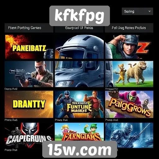 Principais categorias de jogos disponíveis no kfkfpg